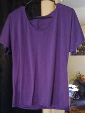 Everyday Scoop Neck Short-Sleeve Top - Purple
